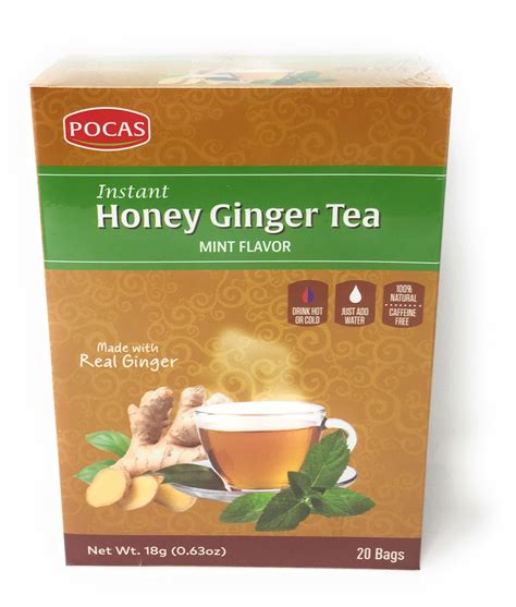 Pocas Instant Honey Ginger Tea With Lemon Caffiene Free