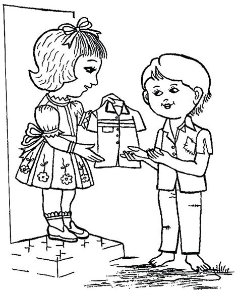 Children Sharing Coloring Page At Getdrawings Free Download