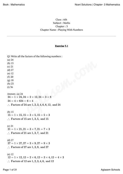 Cbse Class 6 Maths Chapter 3 Playing With Numbers Solutions Cbse