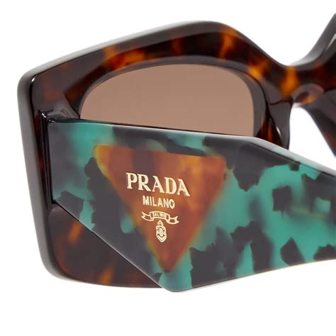 Prada Eyewear Pr 15ys Sunglasses Tortoise And Green End Us