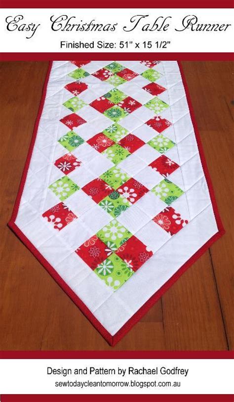 Free Quilt Pattern Easy Christmas Table Runner I Sew Free