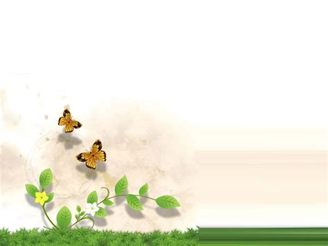 Grass And Flower With Butterfly Ppt Backgrounds For Microsoft