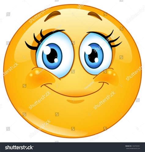 Cute Eyelashes Emoticon Illustration Vectorielle Libre De Droits 134750351 Shutterstock