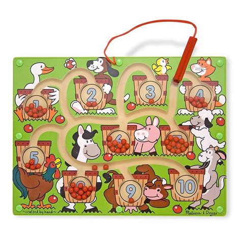Melissa And Doug Magnetic Wand Number Maze Wooden Puzzle