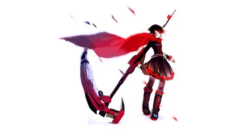 red, RWBY, Anime, Ruby Rose, White, Dress Wallpapers HD ...