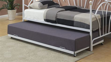 F9236 White Trundle Bed By Poundex