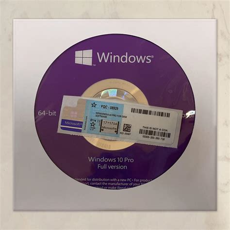 Windows Pro Sticker Key Oem Dvd Multi Language Full Package