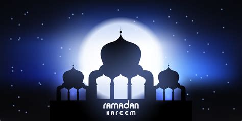 Ramadan Kareem banner with mosque silhouette 833473 - Download Free ...