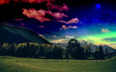 Green Meadow Wallpaper 4k Grass Field Glacier Mountains