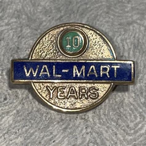 Vintage Wal Mart 10 Year Employee Service Award Pin 10k Plated 999