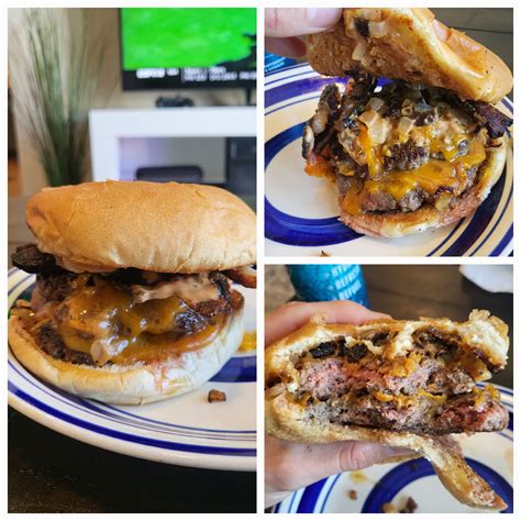 My Attempt At A Homemade Chop House Cheddar Burger Since Whataburger