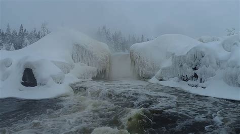 Pisew Falls Manitoba Canada In Winter Youtube