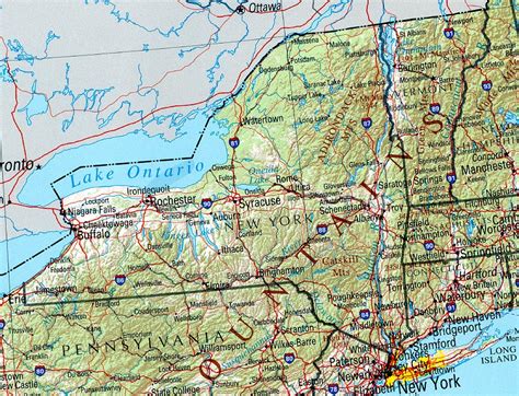 Mapa F Sico De Nueva York Tama O Completo Gifex