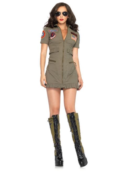 Top Gun Ladies Flight Pilot Dress Costume The Costume Shoppe