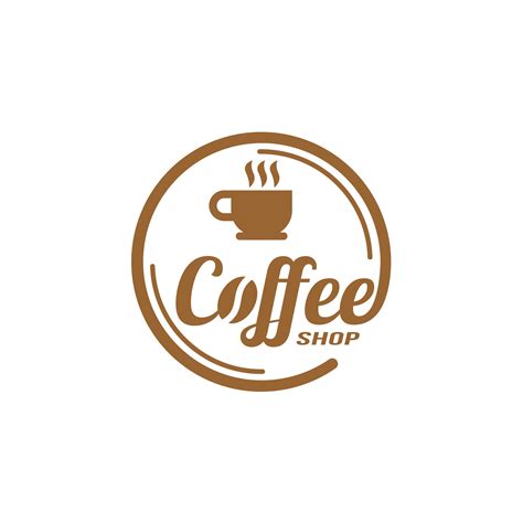 Coffee Shop Logo Badge And Label Design Elegant Vintage Style