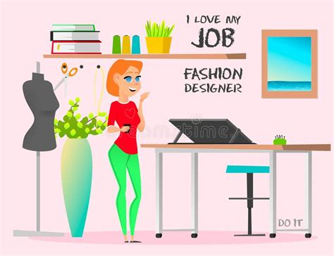 Dream Job Fashion Designer Do It Stock Vector Illustration Of