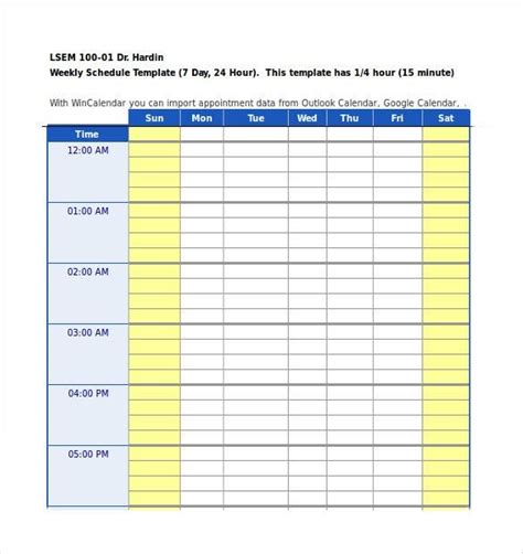 Excel Spreadsheet Daily Schedule Template Master Template