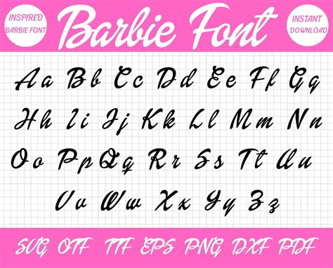 Barbie Font SVG Barbie Font Barbie SVG Barbie Barbie Etsy