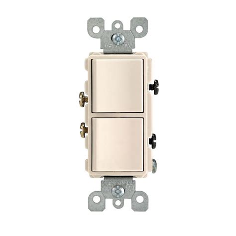 Two single pole switches, white is rated 3.0 out of 5 by 4. Leviton Decora 15 Amp Single-Pole Dual Switch, Light Almond-R66-05634-0TS | Wall boxes, Things ...
