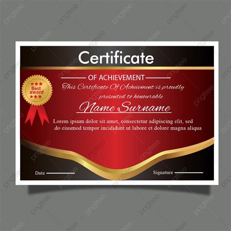 Rojo Real Con Lujo De Oro Premio Multiusos Certificado O Diploma