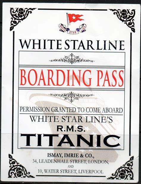 Titanic Ticket Template Google Search Titanic Rms Private Event Space