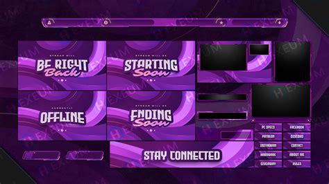 Looper Vibrant Animated Twitch Overlay Package Hexeum