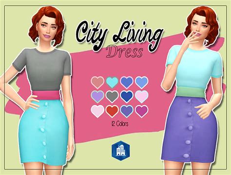 Sims 4 Kass City Living Dress Recolor