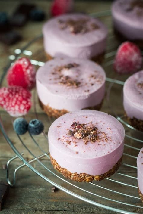 You'll find some of the best raspberry recipes below. Vegan Chocolate and Raspberry Cheesecakes | Vegan dessert ...