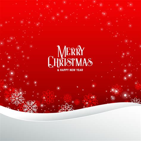 Elegant Red Merry Christmas Greeting Background With Snowflakes