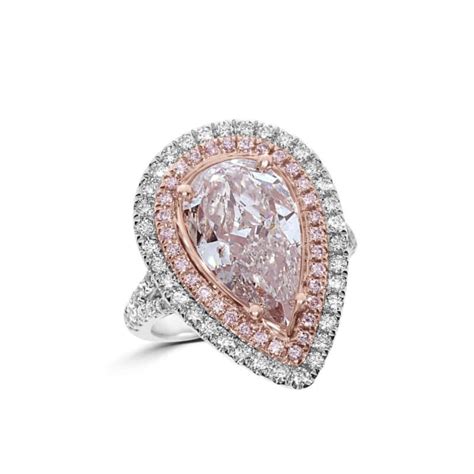 Gia 604ct Natural Light Pink Diamond Engagement Ring 18k Pear Talore