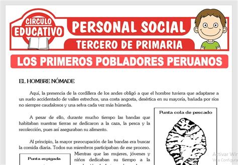 Primero Pobladores Peruanos Para Tercero De Primaria Fichas Gratis