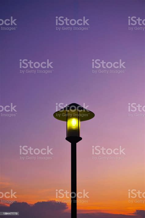 Street Lamp Post With Twilight Sky Background Stock Photo Download