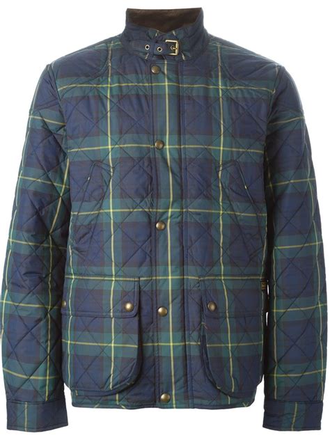 Polo Ralph Lauren Plaid Quilted Jacket In Blue For Men Lyst