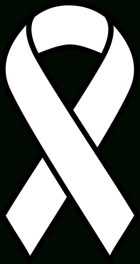 The pearl white ribbon brings awareness and support to lung cancer. Cancer clipart black and white, Cancer black and white ...