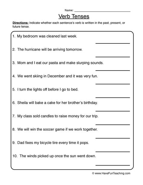 Identifying Verb Tenses Worksheet By Teach Simple Hot Sex Picture