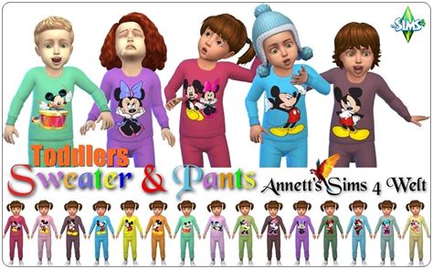Annetts Sims 4 Welt Toddlers Sweater And Pants Micky