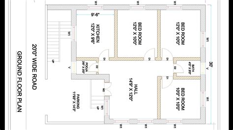30 X 40 East Face 3 Bedroom Village House Plan Map Naksha Design Youtube
