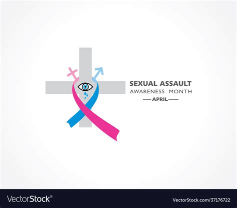 sexual assault awareness and prevention month vector image