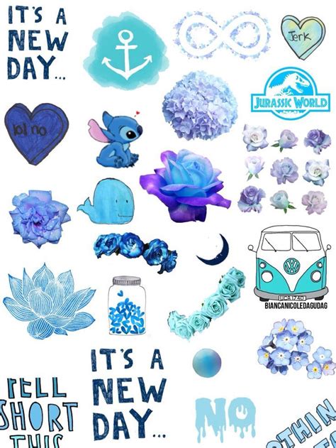 Blue Tumblr Stickers Aesthetic Stickers Cute Stickers