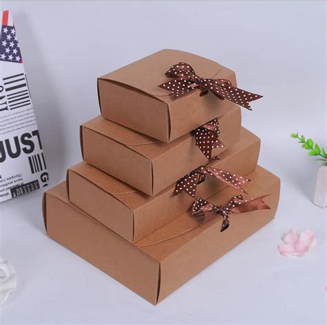 Buy Qi 10pcs 3sizes Brown Kraft Paper Boxes With