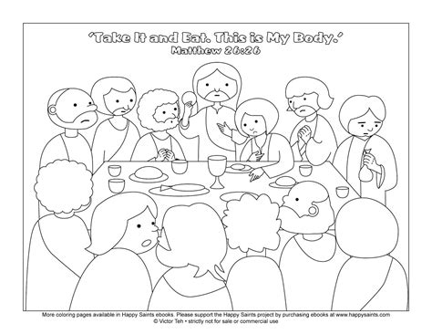 Bible Story The Last Supper Coloring Page Easter Last Supper Coloring