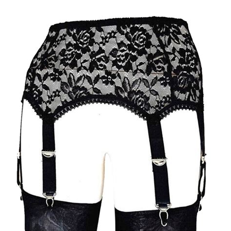 XS Ready Stock Lace Nylon Women Garter Belts 6 Straps Suspender