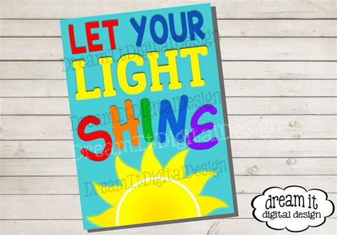 Let Your Light Shine Printable Digital Download Features Etsy Let