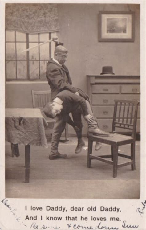 Bamforth Humour Man Spanking Boy I LOve Daddy 1906 Real Photo Topics