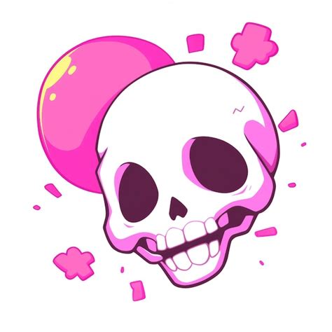 Premium Ai Image A Playful Anime Chibi Skull Floats Laughing Heartily