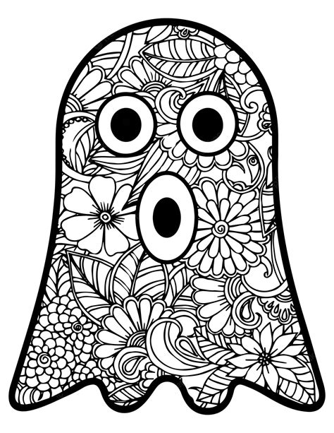 Premium Vector Halloween Coloring Page For Adults And Kids