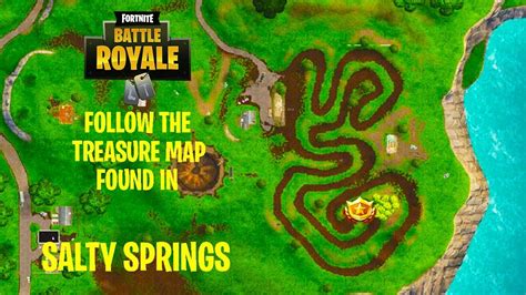 follow the treasure map found in salty springs fortnite map location youtube