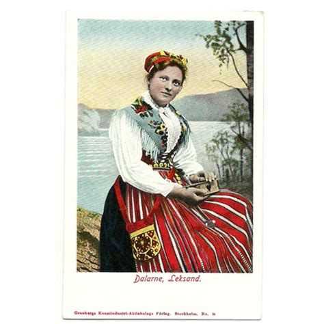 Sweden Postcard Woman Folk Costume Leksand Early 1900s Unused Swedenstore