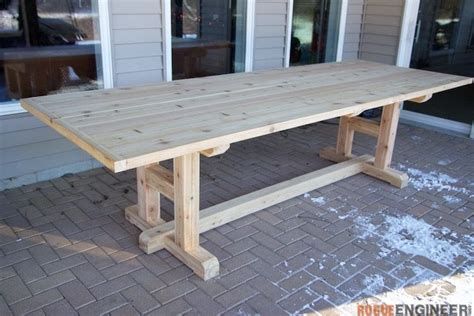 Top it with a round piece of wood or glass. H-Leg Dining Table | Diy farmhouse table, Farmhouse table ...