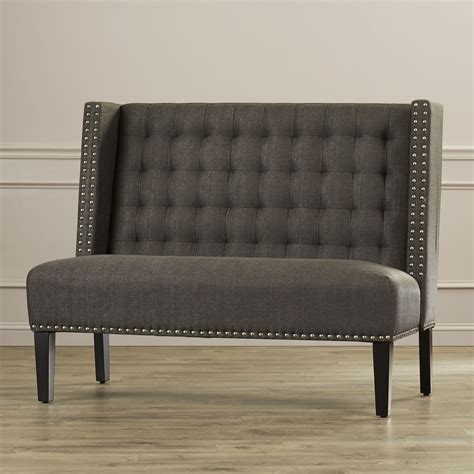 House Of Hampton Aline Upholstered Banquette Bench In Charcoal